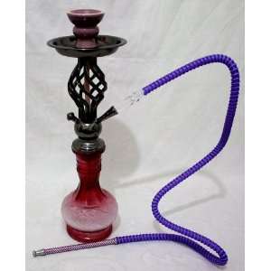 18 Purple SPIRAL HOOKAH Shisha Narghile Pipe Set with WASHABLE Hose 