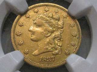1837 Classic Head GOLD $2.50 Quarter Eagle. NGC XF details.  