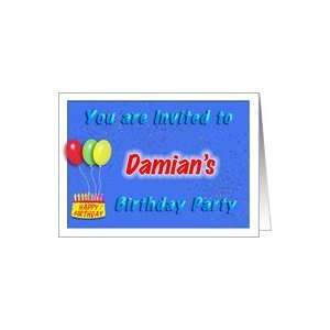  Damians Birthday, Invitation to the Party Card Toys 