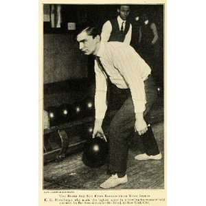  1915 Print E E Marschman Blind Champion Bowler Bowling New 