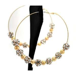    Basketball Wives Paparazzi Ball Earrings Pe42119 Gold 85mm Jewelry