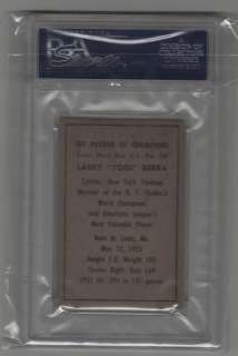 1952 Berk Ross New York Yankees PSA 6 Larry Yogi Berra  