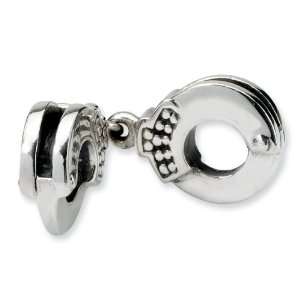 Sterling Silver Reflection Beads Collection Handcuffs Charm 4mm Hole 
