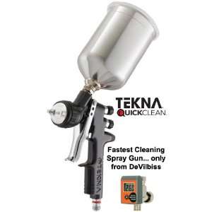   ) TEKNA QuickClean Spray Gun HE, 900cc Aluminum Cup