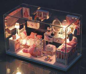   dollhouse furnitures miniatures Pretty Princess Room kit with cover
