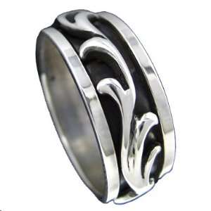  925 Silver TRIBAL Spinner Ring Size 8.5 Jewelry