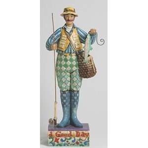  Jim Shore Heartwood A Good Day Fly Fisherman Figurine 