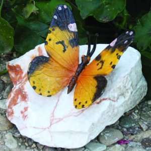  Henri Studio Yellow Butterfly Rock Patio, Lawn & Garden