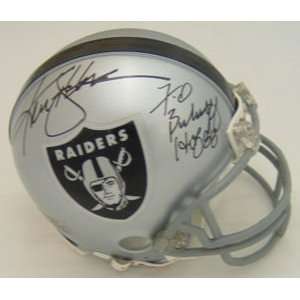  Ken Stabler/fred Biletnikoff Signed Raiders Mini Helmet 