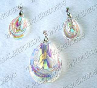 WHOLESALE 30PCS Teardrop Glass Crystal Beads Pendants  
