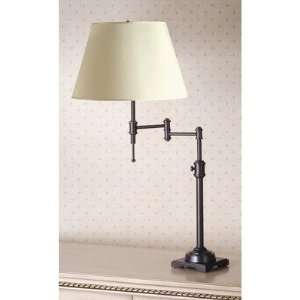 State Street Swing Arm Table Lamp with Classic Shade in Antique Bronze