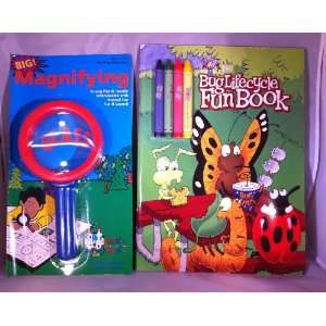  Big Magnifying Glass and Bug Lifecycle Fun Book Set Toys 
