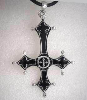 Up Side Down GOTHIC CROSS Pewter Pendant/Key Chain  