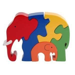  Elephant Family 5 Piece Wooden Puzzle Toys & Games