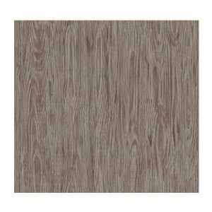   Surfaces Weathered Wood Grain Wallpaper, Brown Gray/Silver Metallic