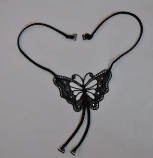 S1016 New Cute Butterfly Rhinestone Black Lady Halter bra Shoulder 