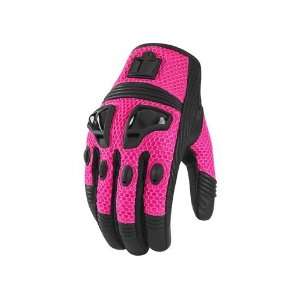  ICON JUSTICE MESH WOMENS TEXTILE GLOVES PINK MD 