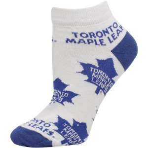   Maple Leafs Ladies White Allover Logo Ankle Socks
