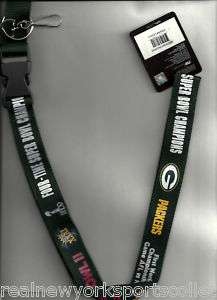GREEN BAY PACKERS 4 TIME SUPER BOWL CHAMPS LANYARD XLV  
