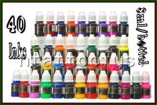Complete Large Tattoo Kit 3 Machine Guns TOP Power 40 Color 8ml/bottle 