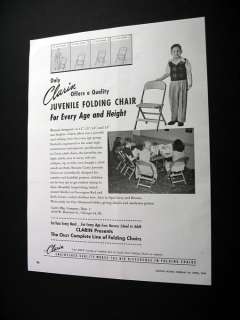 Clarin Juvenile Folding Chair 1954 print Ad  