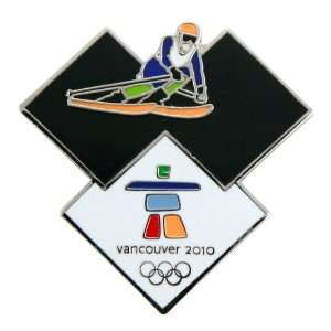   Winter Olympics Double Diamond Male Skiier Collectible Pin Sports