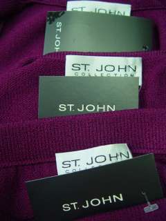 2190 NWT ST JOHN 3 pc Santana Knit Suit 4   6 ; Gold /Enamel Buttons 