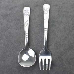  Baby Spoon & Fork by Wm. A. Rogers, Silverplate Campbells 