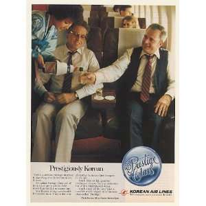  1984 Korean Airlines Prestige Class Stewardess Men Print 