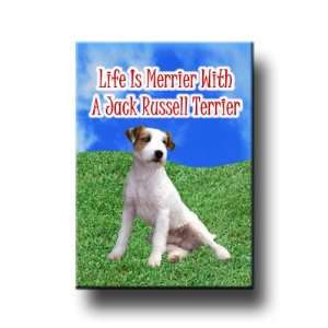  Jack Russell Terrier Life Is Merrier Fridge Magnet 