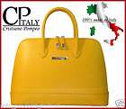 CRISTIANO POMPEO Leather EPI ALMA STYLE Handbag Purse YELLOW 100% MADE 
