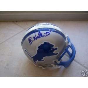 Brian Walker Detroit Lions Signed Mini Helmet   Autographed NFL Mini 