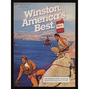  1987 Winston Cigarette Men Mountain Climbing Helicopter 