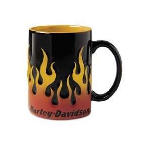  Harley Davidson Sculpted Flame Mug. Set of 4. 99221 03V 