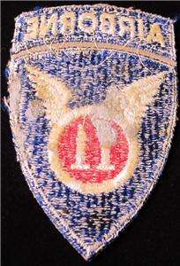 WWII 11th AIRBORNE SHOULDER SLEEVE PATCH WITH ROCKER PARATROOPER SSI 