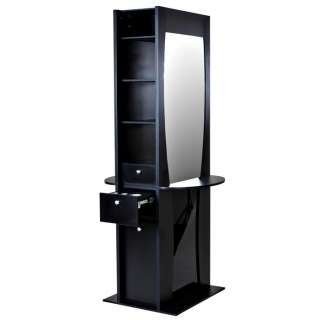 Black Salon Double Styling Station With Mirror SS 28B  