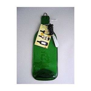  Melted glass wine bottle cheese board platter   green Wild 