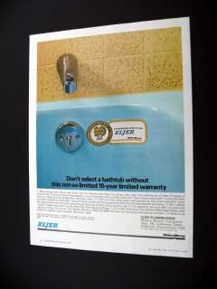 Eljer Cast Iron Bathtub tub 1978 print Ad  