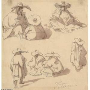     David Roberts   24 x 24 inches   Sketches Of Seated Moorish Women