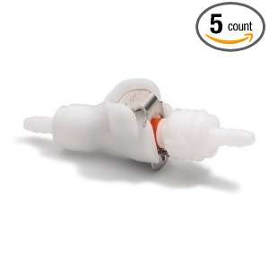Acetal Quick Connect with Shut off, Fits 1/4 Flexible Tubing, 3 1/8 