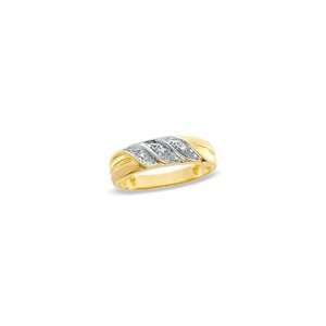  ZALES Mens Diamond Accent Wedding Band in 10K Gold trios 