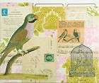 Parakeet Collage Set of File Folders with Vintage Writi