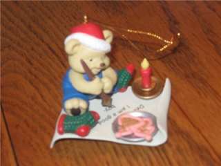 Westmar Christmas Ornament 1998 Bear letter to Santa  