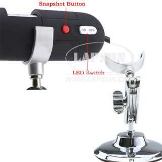 800X 2MP USB Digital Microscope Endoscope Magnifier LED Light Stand 