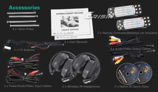 Erisin ES998D 2x9 HD Headrest Monitor Car DVD TV USB SD + 2 IR 