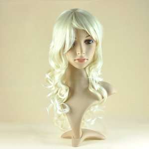    Cosplay Synthetic Curly Long Full Party Hair wig Beige Beauty