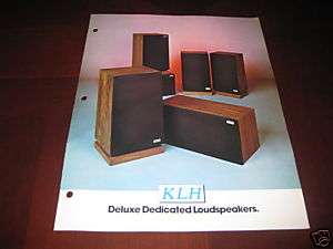 KLH Deluxe Dedicated Loudspeaker Brochure 354 374 364  