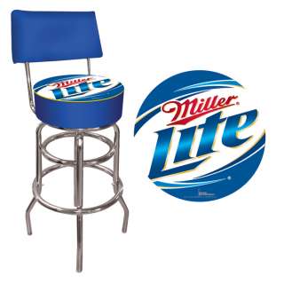 Miller Lite Pub Bar Stool with Back   Ready to Ship 844296043477 