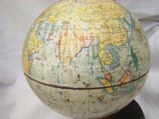 Vintage Litho Tin World Globe, Chad Valley 1930s  