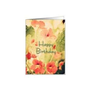 Happy Birthday Nasturtiums Card